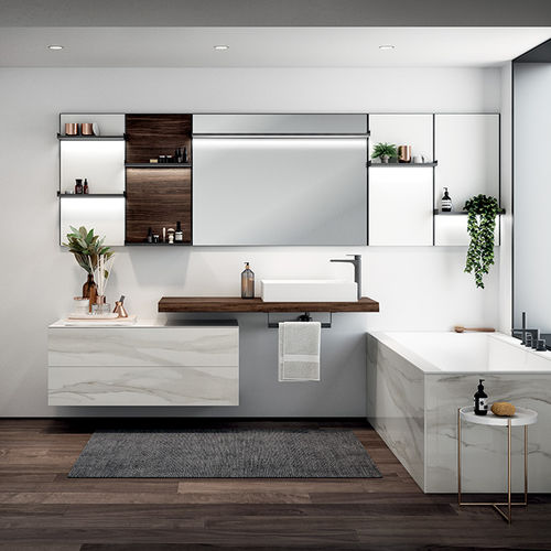 Mobile lavabo sospeso - Comp. ECL 02 - Geromin - in marmo / contemporaneo / senza ante