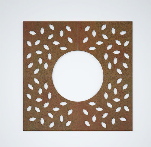 Griglia per alberi quadrata - FOGLIE - CITYSì - rotonda / in acciaio galvanizzato / in acciaio COR-TEN®