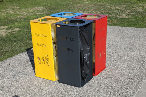 Portarifiuti pubblico - PICASSO - CITYSì - per raccolta differenziata / in acciaio / con portacenere integrato