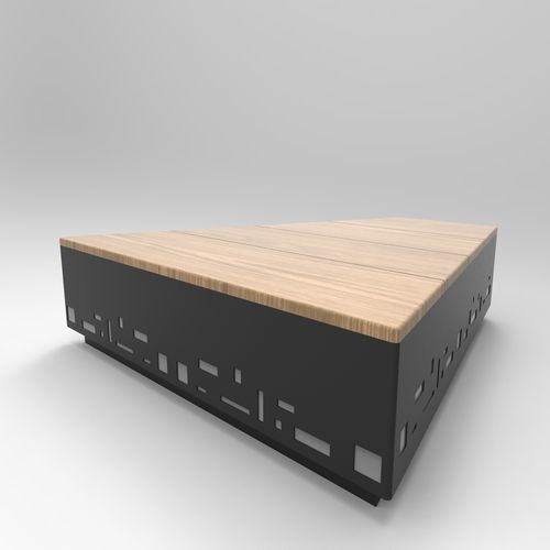 Panca per spazi pubblici design originale - ISLAND - CITYSì - in legno / in metallo verniciato / modulare