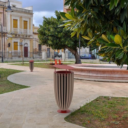 Portarifiuti pubblico - BASKET - CITYSì - per raccolta differenziata / in acciaio verniciato / in legno