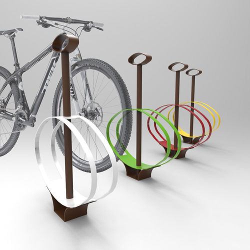 Rastrelliera per biciclette a pavimento - ELLISSE - CITYSì - orizzontale / doppia / con pannello pubblicitario integrato