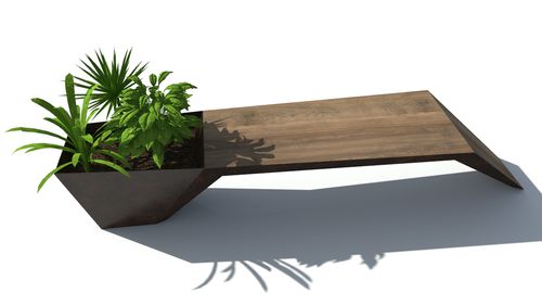 Panca per spazi pubblici contemporanea - URBAN  - CITYSì - in legno / in acciaio galvanizzato / senza schienale