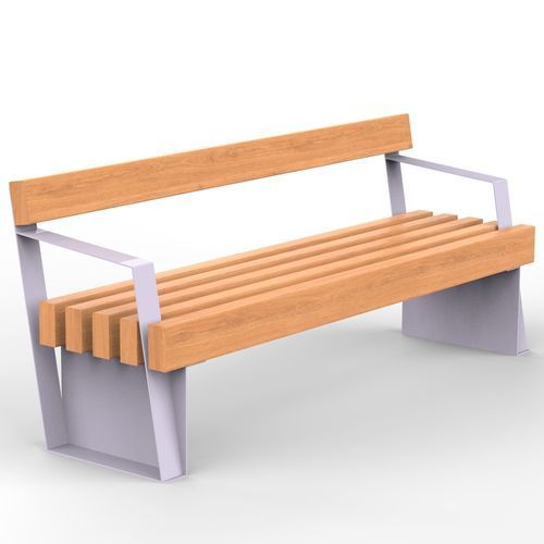 Panca contemporanea - FASSA bench - CITYSì - in legno / in acciaio verniciato / con schienale