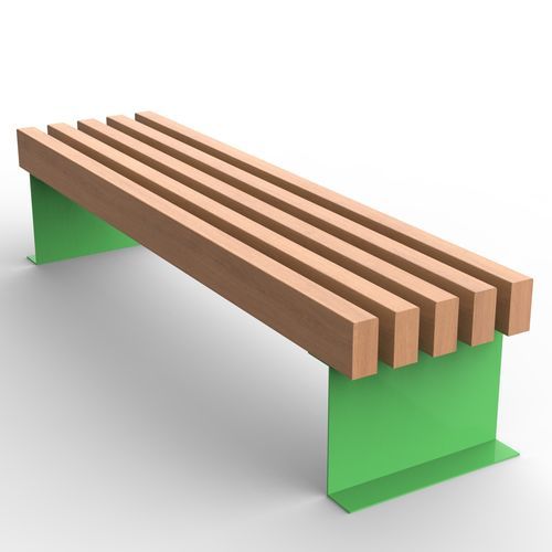 Panca da giardino contemporanea - FASSA SEAT  - CITYSì - in legno / in acciaio verniciato / senza schienale