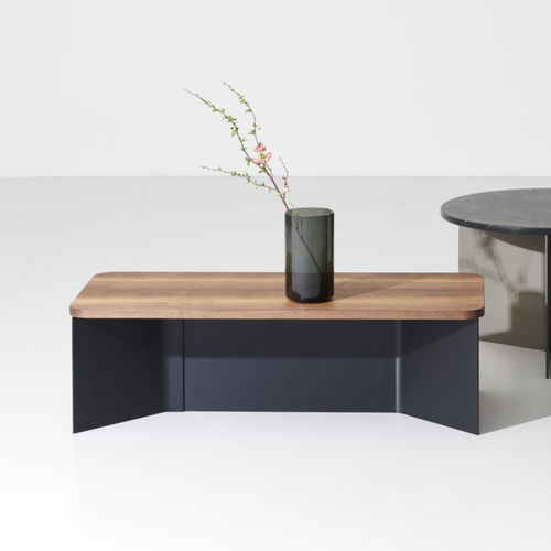 Tavolino basso contemporaneo - VOLTA - Mobimex - in legno massiccio / in alluminio / in pietra naturale