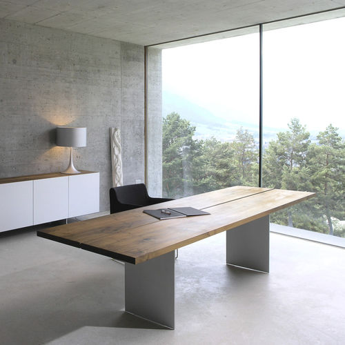 Scrivania contemporanea - TIX - Mobimex - in legno massiccio / in acciaio / in alluminio