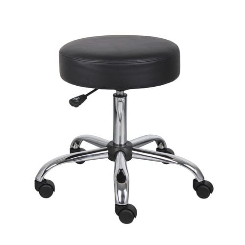Sgabello operativo in pelle - Versa Products - regolabile / con rotelle / girevole