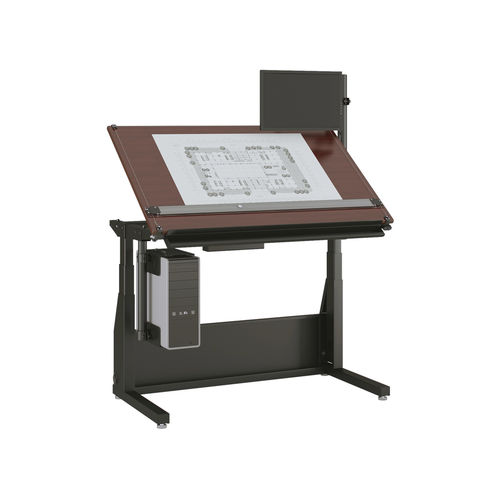 Tavolo da disegno in legno - EDISON - Versa Products - in laminato / rettangolare / ad altezza regolabile