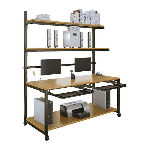 Scrivania contemporanea - LAN  - Versa Products - in laminato / in acciaio / ad altezza regolabile
