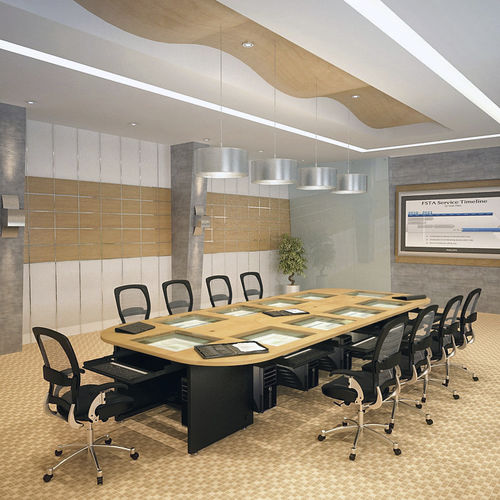 Tavolo da conferenza contemporaneo - DOWNVIEW - Versa Products - in legno / in vetro temprato / rettangolare