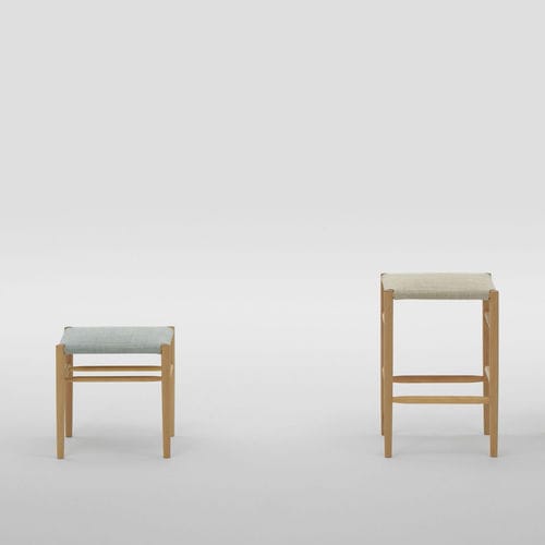 Sgabello contemporaneo - LIGHTWOOD 2535-20 - Maruni - in pelle / in rovere / in frassino