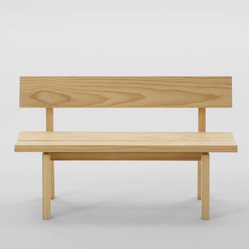 Panca contemporanea - BOTAN 4105-02 - Maruni - in rovere / in pino / con schienale