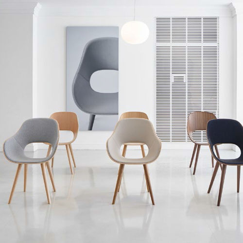 Sedia contemporanea - ROUNDISH 2385-31 - 2327-31 - Maruni - da interno / in tessuto / in rovere
