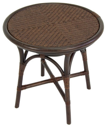 Tavolo d'appoggio classico - TS-006 - Yamakawa Rattan Japan Inc. - in rattan / rotondo / per uso residenziale