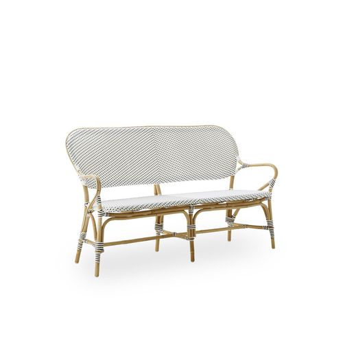 Panca da giardino contemporanea - Isabell - Sika-Design - in rattan / in noce / con schienale