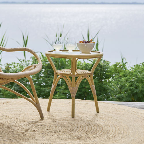 Tavolo d'appoggio contemporaneo - Tony  - Sika-Design - in vimini / in vetro / con supporto in alluminio