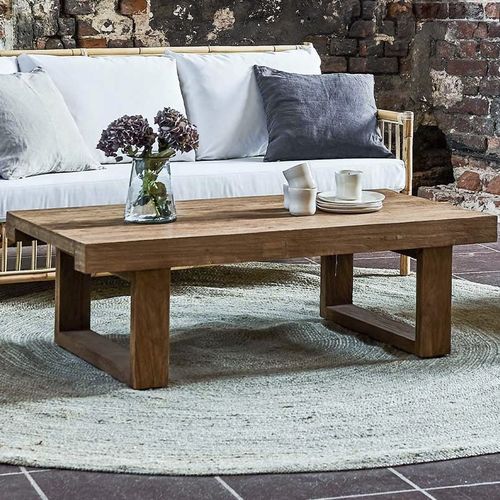 Tavolino basso classico - Alexander - Sika-Design - in teak / con supporto in legno / rettangolare