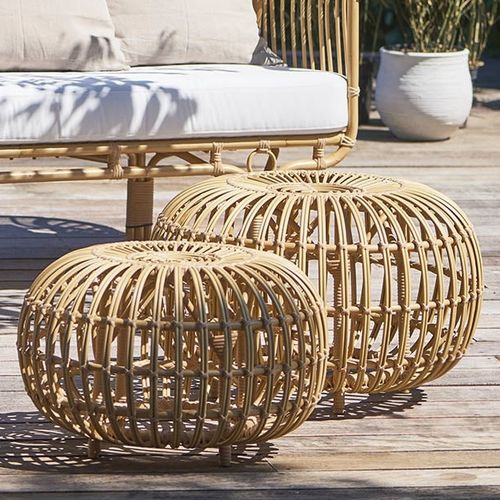 Ottomana contemporanea - FA-E15-NU-1850 - Sika-Design - in rattan / in alluminio / tonda