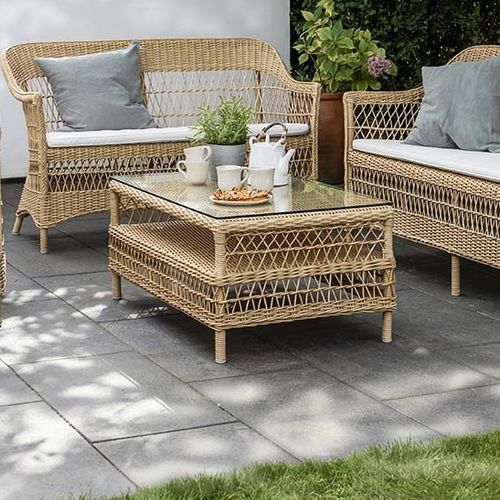 Tavolino basso classico - Hazel - Sika-Design - in vetro / in fibre sintetiche / con supporto in alluminio