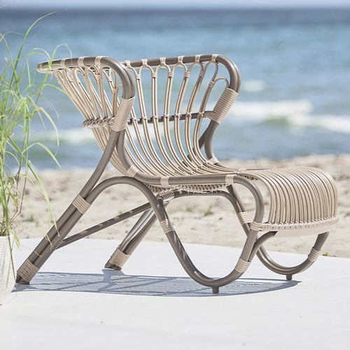 Poltrona contemporanea - Fox  - Sika-Design - in tessuto / in rattan / con cuscino rimovibile