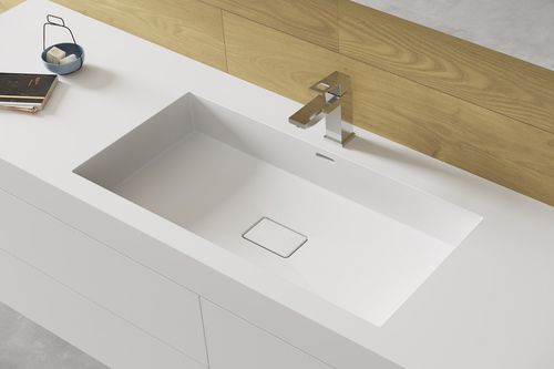 Lavabo da incasso - MIRAKLON FMP - Hasenkopf - in acrilico / in Solid Surface / con piano integrato