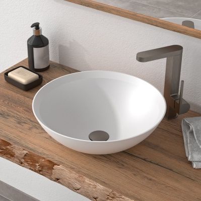Lavabo da appoggio - AXR-E - Hasenkopf - in legno massiccio / in Solid Surface / rotondo