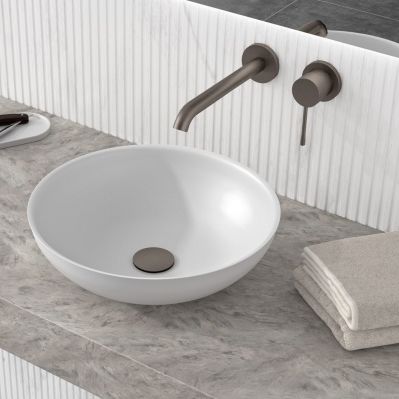 Lavabo da appoggio - AXK-E - Hasenkopf - in acrilico / in Solid Surface / rotondo
