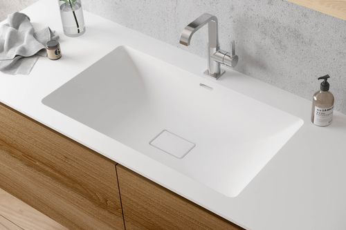 Lavabo da incasso - MIRAKLON FMS2 - Hasenkopf - in Corian® / con piano integrato / con miscelatore