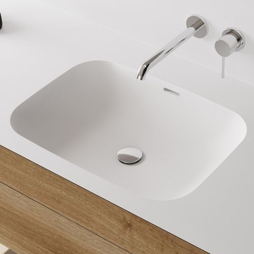 Lavabo da incasso - FONTANA FCU - Hasenkopf - in Corian® / con piano integrato / rettangolare