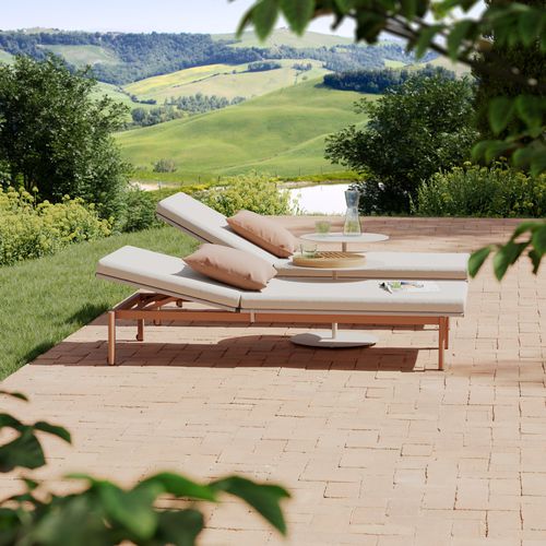 Chaise longue contemporanea - PAD - KETTAL - in tessuto / in alluminio / da esterno