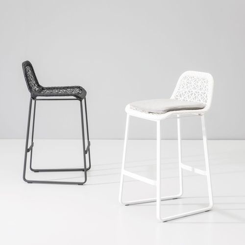 Sedia alta contemporanea - MAIA - KETTAL - da esterno / in alluminio / in tessuto