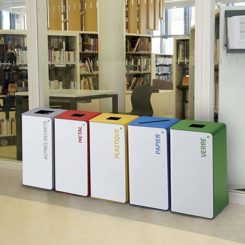 Portarifiuti in metallo - CUBATRI - ROSSIGNOL - da interno / per raccolta differenziata / contract