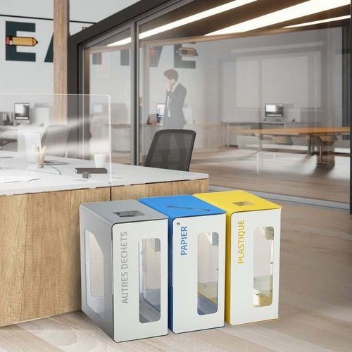Portarifiuti in acciaio con rivestimento a polvere - CUBATRI - ROSSIGNOL - da interno / contract / per uso residenziale