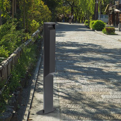 Portacenere da terra - ARKEA  - ROSSIGNOL - in acciaio con rivestimento a polvere / per esterni / 3L