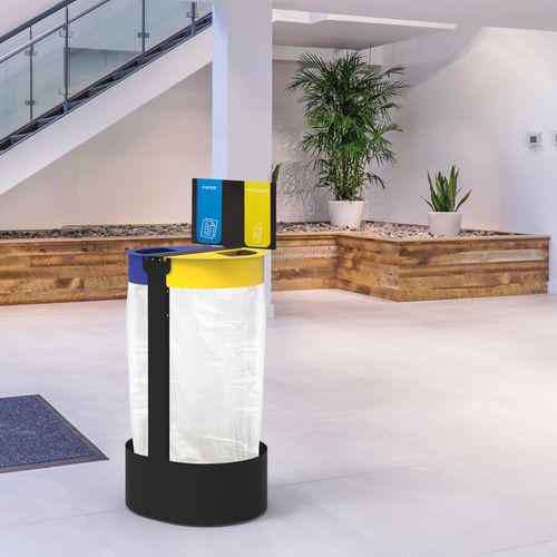 Supporto per sacco della spazzatura in acciaio con rivestimento a polvere - CITWIN ESSENTIEL - ROSSIGNOL - da interno / per raccolta differenziata / a pavimento