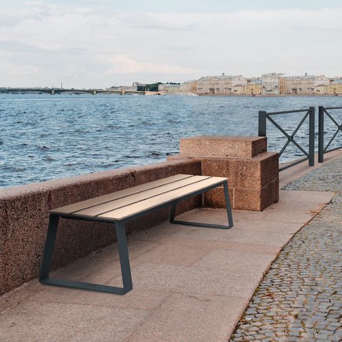 Panca per spazi pubblici classica - BALLADE EXTREME - ROSSIGNOL - in laminato ad alta pressione / in acciaio con rivestimento a polvere / senza schienale