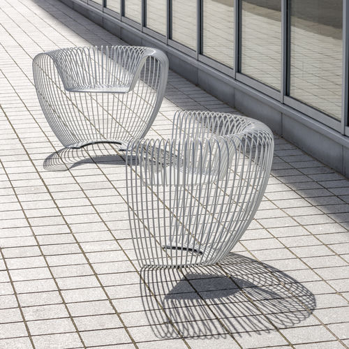 Poltrona design originale - BUBBLE - Concept Urbain - in acciaio / in lamiera / in acciaio inossidabile