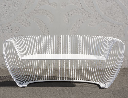 Divano contemporaneo - BUBBLE - Concept Urbain - in acciaio verniciato / con braccioli / bianco