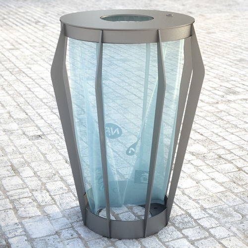 Supporto per sacco della spazzatura pubblico - SOHA - Concept Urbain - a pavimento / in acciaio galvanizzato / con coperchio