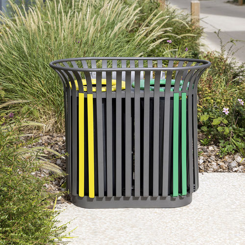 Portarifiuti pubblico - BASIC 2 - Concept Urbain - per raccolta differenziata / in acciaio galvanizzato / con coperchio