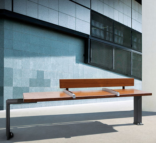 Panca per spazi pubblici contemporanea - ÉVÉOLE C - Concept Urbain - in legno esotico / in acciaio / in ghisa
