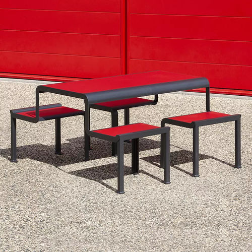Tavolo da picnic da 4 persone - PAOSA - Concept Urbain - contemporaneo / in HPL / con supporto in acciaio galvanizzato