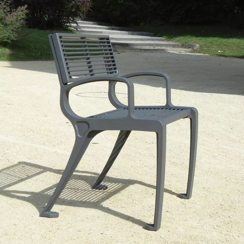 Sedia da giardino contemporanea - BASIC - Concept Urbain - da esterno / in acciaio / con supporto in ghisa