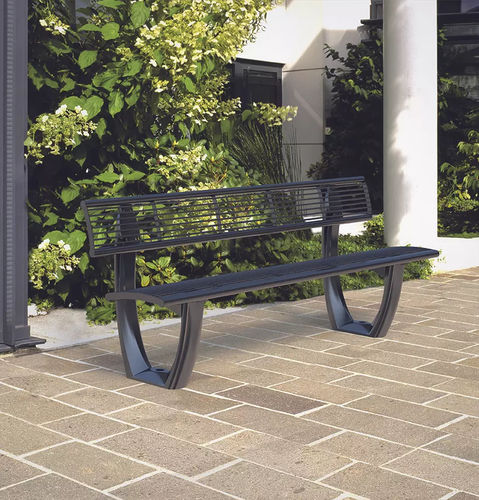 Panca per spazi pubblici contemporanea - DELTA - Concept Urbain - in acciaio / con schienale / senza braccioli
