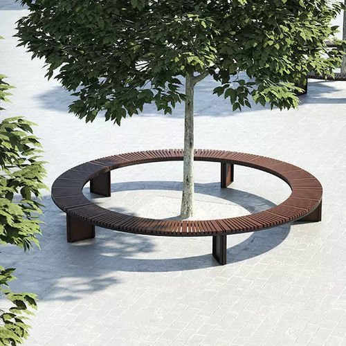 Panca per spazi pubblici contemporanea - SOHA - Concept Urbain - in legno esotico / in acciaio galvanizzato / in lamiera