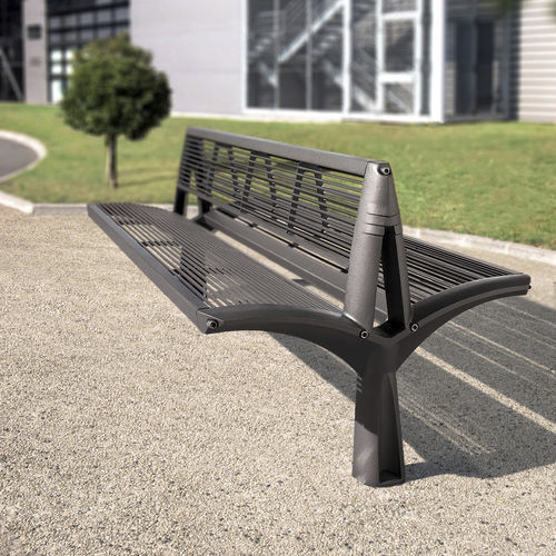 Panca per spazi pubblici contemporanea - VESTA - Concept Urbain - in ghisa / in acciaio / con schienale