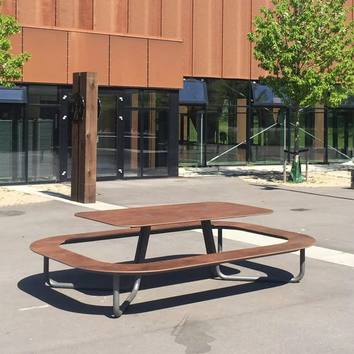 Tavolo da picnic contemporaneo - ALTA - Concept Urbain - in HPL / con supporto in acciaio galvanizzato / rettangolare