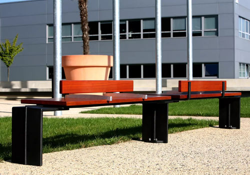 Panca per spazi pubblici contemporanea - C & D ÉVÉOLE - Concept Urbain - in legno esotico / in acciaio / in ghisa