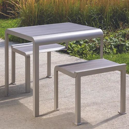 Tavolo da picnic contemporaneo - PAOSA - Concept Urbain - in acciaio / in HPL / con supporto in acciaio
